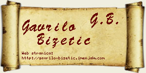 Gavrilo Bizetić vizit kartica